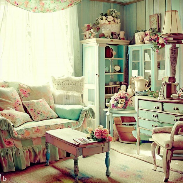 A Shabby Chic living room.